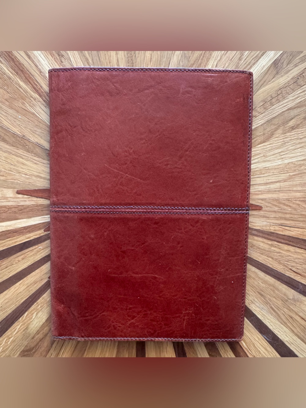 Vintage Bond Street Genuine Leather Padfolio Portfolio Folder Burgundy Brown